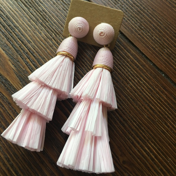 Jewelry - Pink Raffia Dangle Earrings